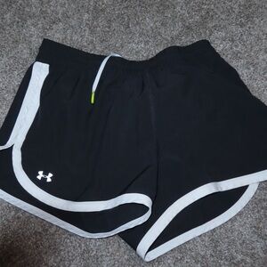 Under Armour Women's Black and White Athletic Shorts